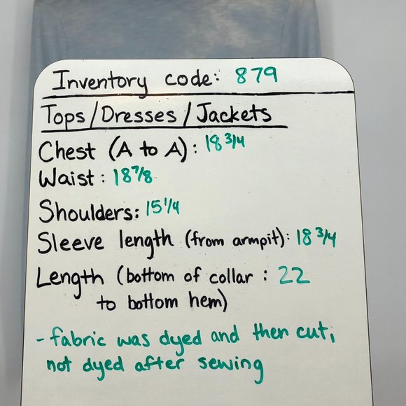 Madewell Blue White Cloudy Tie Dye Ribbed crewneck cotton whisper long sleeve SP - Picture 15 of 16